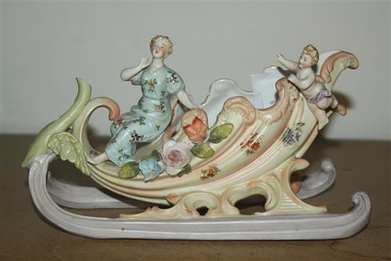 German porcelain sleigh group